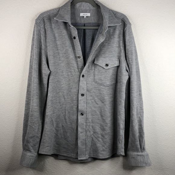 Reiss Other - Reiss Men's Gray Button-Up Knit Shirt Jacket